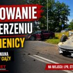 Dachowanie po zderzeniu w Łozienicy. Poszkodowana kobieta w ciąży
