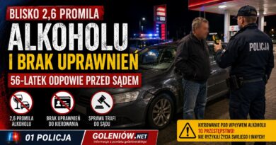 Miał blisko 2,6 promila alkoholu