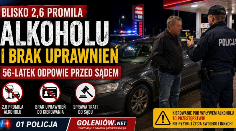 Miał blisko 2,6 promila alkoholu