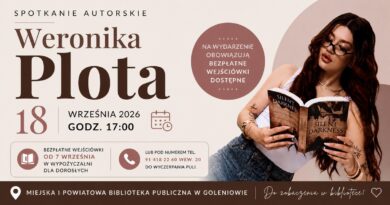 Weronika Plota spotka się z czytelniczkami w goleniowskiej bibliotece Weronika Plota spotka się z czytelniczkami w goleniowskiej bibliotece