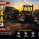 Pożar ciągnika i prasy rolującej w Komarowie