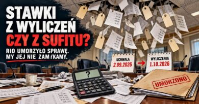 Stawki z wyliczeń czy z sufitu? RIO umorzyło sprawę. Stawki z wyliczeń czy z sufitu? RIO umorzyło sprawę.