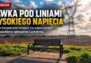 Ławka pod liniami wysokiego napięcia w Goleniowie.