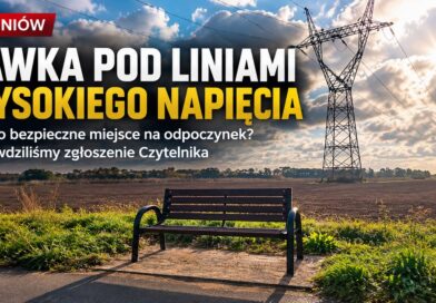 Ławka pod liniami wysokiego napięcia w Goleniowie. Ławka pod liniami wysokiego napięcia w Goleniowie.
